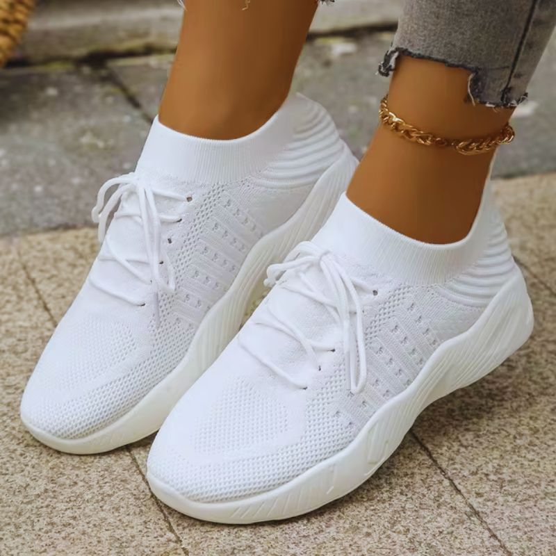 Tênis Feminino Ortopédico Vulcanize Branco, Confortável, Leve, Mácio, Flexível